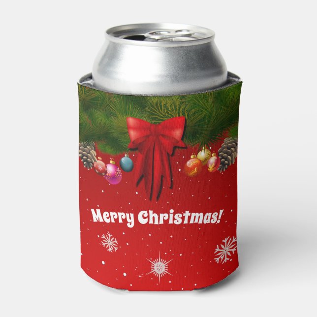 Colourful Christmas Decorations Can Cooler (Can Front)