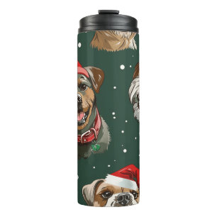 Colourful Christmas Dogs – Fun Holiday Gift for Pe Thermal Tumbler