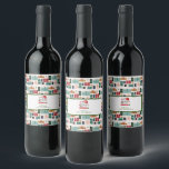 Colourful Christmas Gift Box Patterns Wine Label<br><div class="desc">Festive and fun gift box Christmas presents pattern wrapped in holiday colours of red,  green,  navy,  gold,  and more.  Easily customise with name to make them your own.</div>