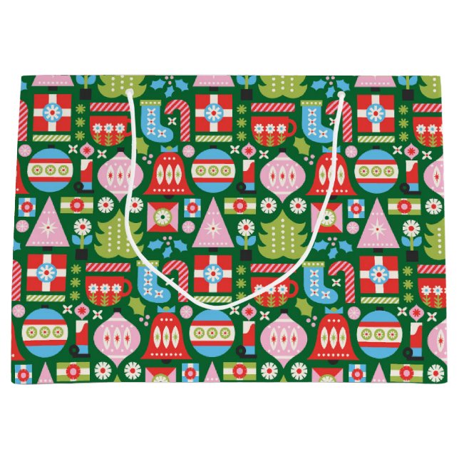 Colourful Christmas Gifts Large Gift Bag (Front)