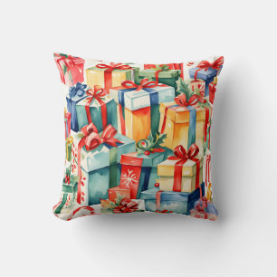 Colourful Christmas Gifts Pattern  Cushion