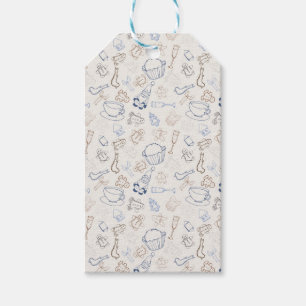 Colourful christmas Gingerbread Man and santa Gift Tags