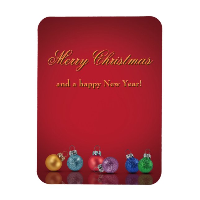 Colourful Christmas Glitter Ornaments Magnet (Vertical)