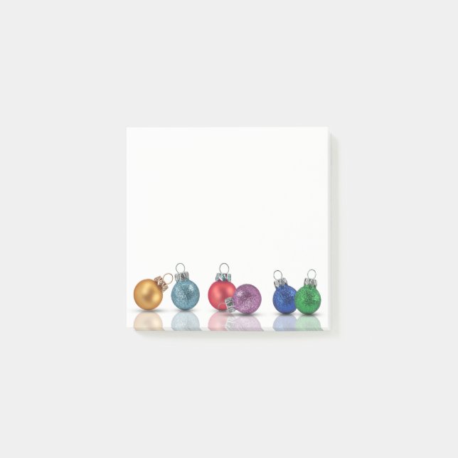 Colourful Christmas Glitter Ornaments Post-it® Not Post-it Notes (Front)