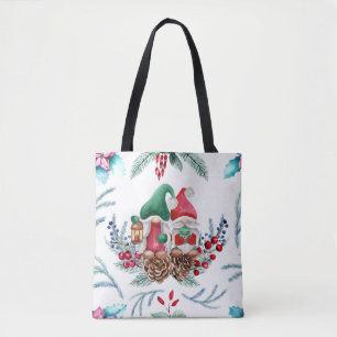 Colourful Christmas Gnomes  Tote Bag