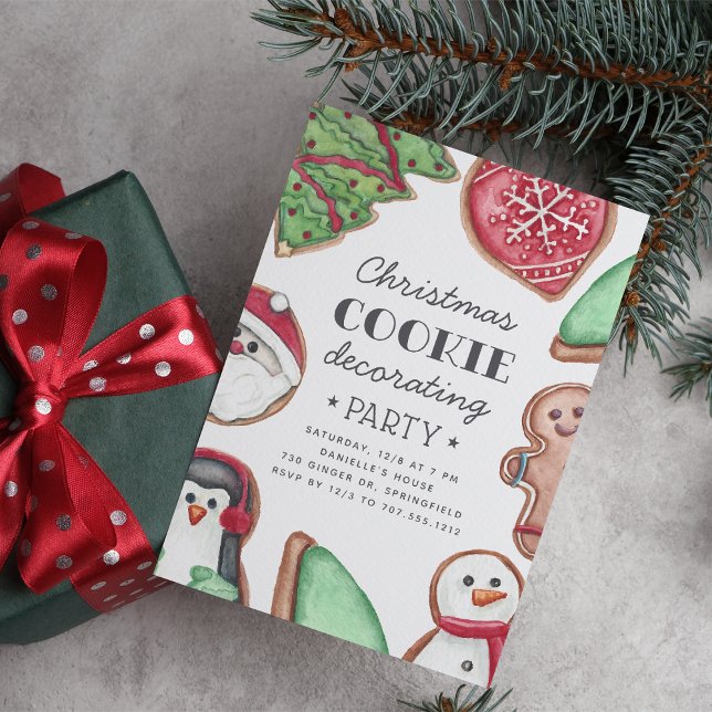 Colourful Christmas Holiday Cookie Decorating Part Invitation (Creator Uploaded)