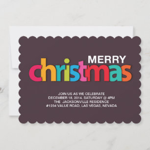 colourful christmas holiday party invitation