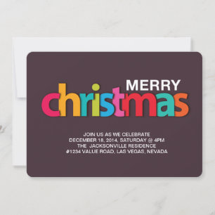 colourful christmas holiday party invitation