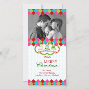 Colourful Christmas Holiday Photo Cards