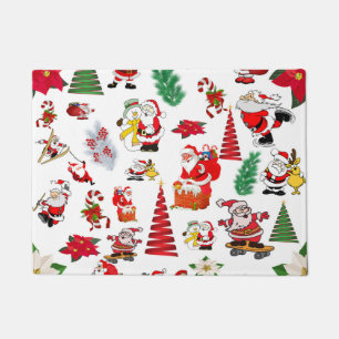 Colourful Christmas Illustration Doormat