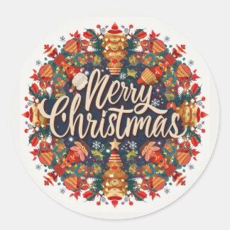 Colourful Christmas Image DecalVibrant Christmas S Classic Round Sticker