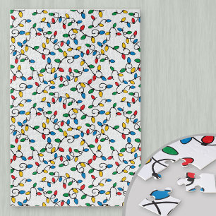 Colourful Christmas Light Bulb Pattern Difficult Jigsaw Puzzle