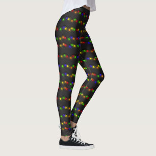 Colourful Christmas Light String  Leggings
