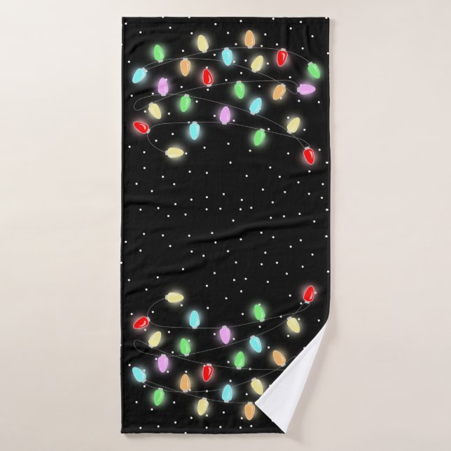 Colourful Christmas Lights Bath Towel (Bath Towel)