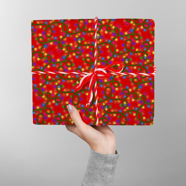  Colourful Christmas Lights Cute Fun Modern Patter Wrapping Paper (Creator Uploaded)