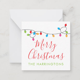 Colourful Christmas Lights Gift Enclosure Cards