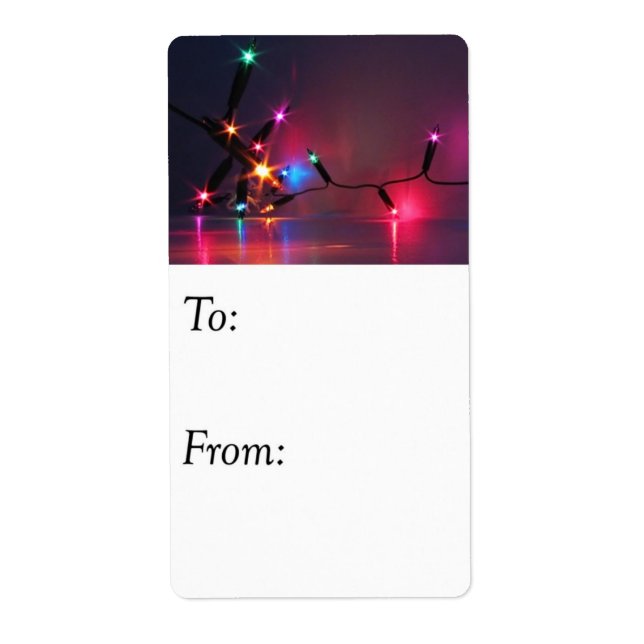 Colourful Christmas Lights Gift Tag (Front)
