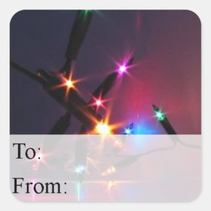 Colourful Christmas Lights Gift Tag