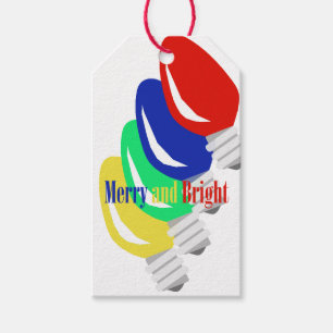 Colourful Christmas Lights Gift Tags