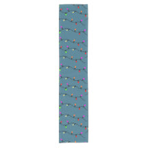 Colourful Christmas Lights On Blue