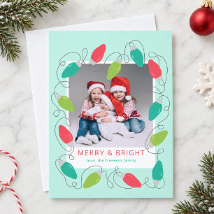 Colourful Christmas Lights Photo Card