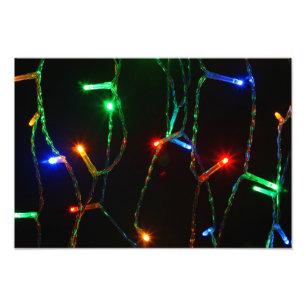 Colourful Christmas lights Photo Print