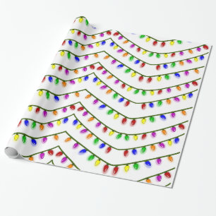 Colourful Christmas Lights Whimsical Wrapping Wrapping Paper