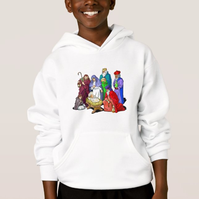 Colourful Christmas Nativity Scene (Front)
