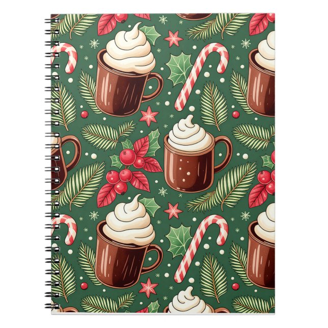 Colourful Christmas Notebook – Festive Winter Desi (Front)