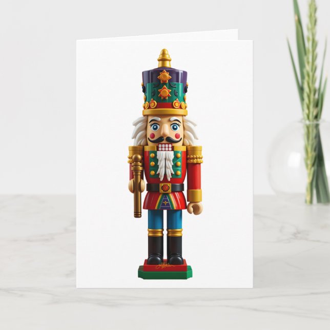 Colourful Christmas Nutcracker Toy Card (Front)
