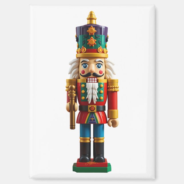 Colourful Christmas Nutcracker Toy Magnet (Front)