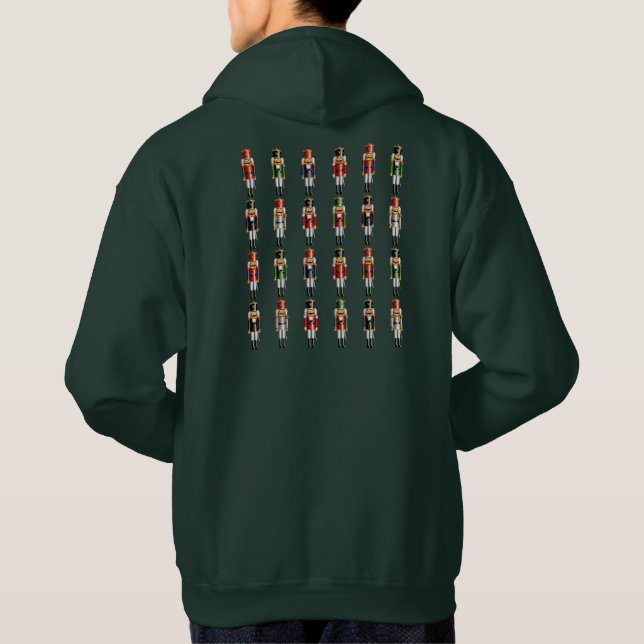 Colourful Christmas Nutcracker Toy Soldiers Hoodie (Back)