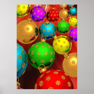 Colourful Christmas Ornament Jamboree Poster