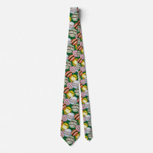 Colourful Christmas Ornament Patterned  Tie