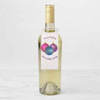 Colourful Christmas Ornaments Bottle Tag