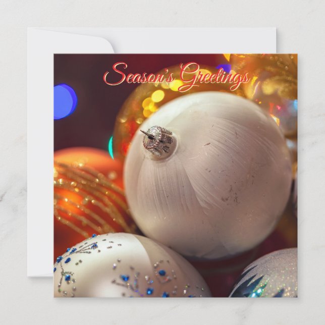 Colourful Christmas Ornaments  Card (Front)