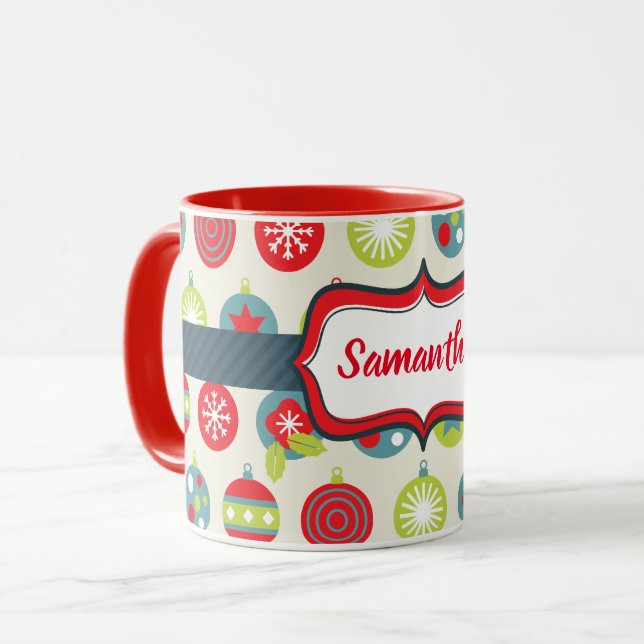 Colourful Christmas Ornaments Combo Mug (Front Left)