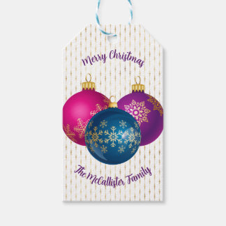 Colourful Christmas Ornaments Gift Tag