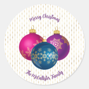 Colourful Christmas Ornaments Sticker