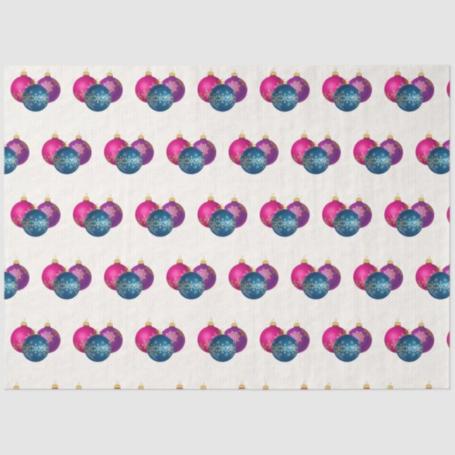 Colourful Christmas Ornaments Tissue Paper (Front)