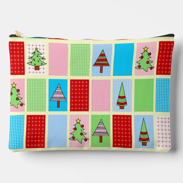 Colourful Christmas Pattern Accessory Pouch (Front)
