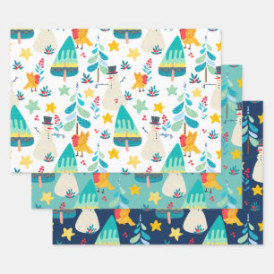 Colourful Christmas pattern custom background Wrapping Paper Sheet