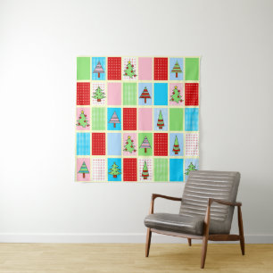 Colourful Christmas Pattern Tapestry