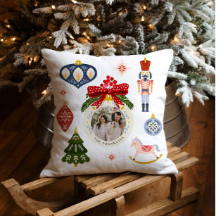 Colourful Christmas Photo Decorative Pillow