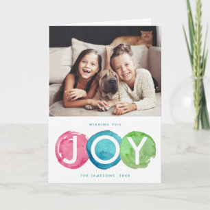 Colourful Christmas Photo Greeting Card