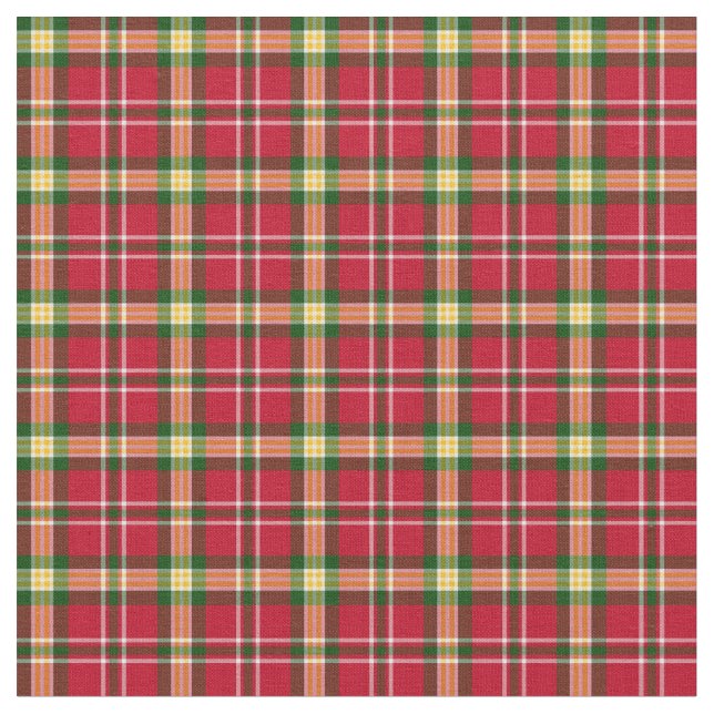 Colourful Christmas Plaid Fabric (Close Up)