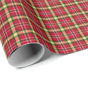 Colourful Christmas Plaid Pattern Wrapping Paper
