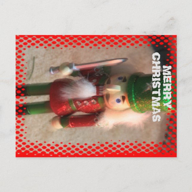 Colourful Christmas Soldier closeup Post Card. Postcard (Front)