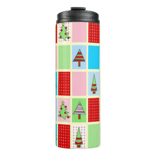 Colourful Christmas Squares Thermal Tumbler