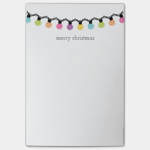 Colourful Christmas String Lights   Merry Post-it Notes